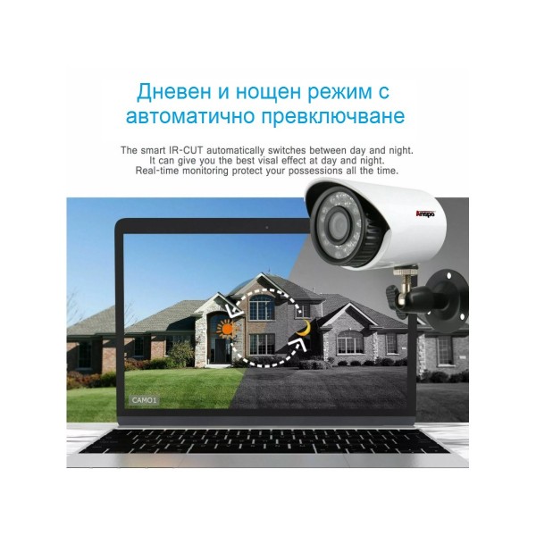 Комплект за видеонаблюдение с 4 HD камери и DVR, AHD, IR