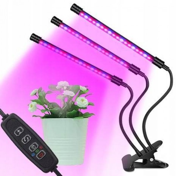 LED лампа за растения с 3 гъвкави рамена