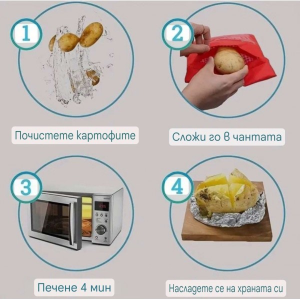 Торбичка за приготвяне на картофи в микровълнова печка