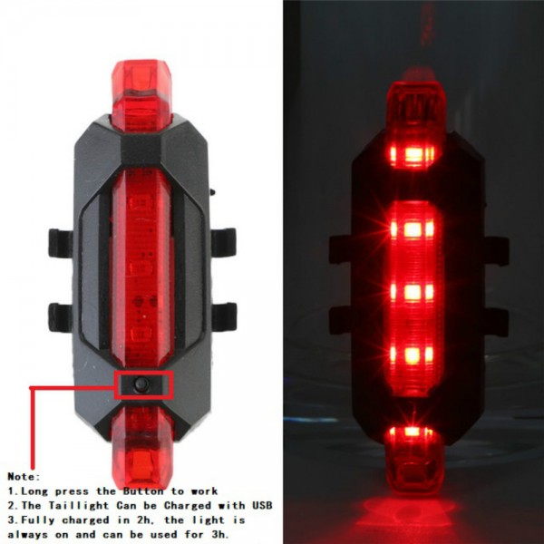 LED фар и стоп за велосипед USB