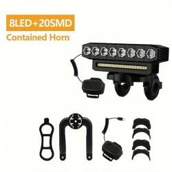 Супер мощен LED фар за велосипед с клаксон 