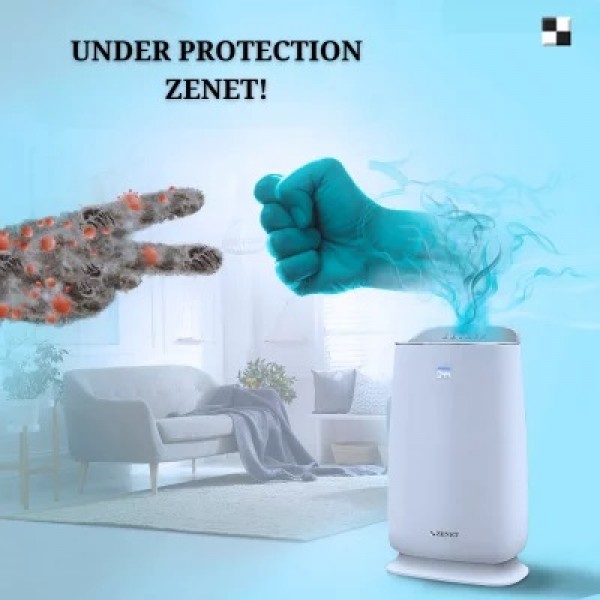 Пречиствател за въздух Zenet 202 с HEPA филтър и активен въглен за помещения до 60 м²
